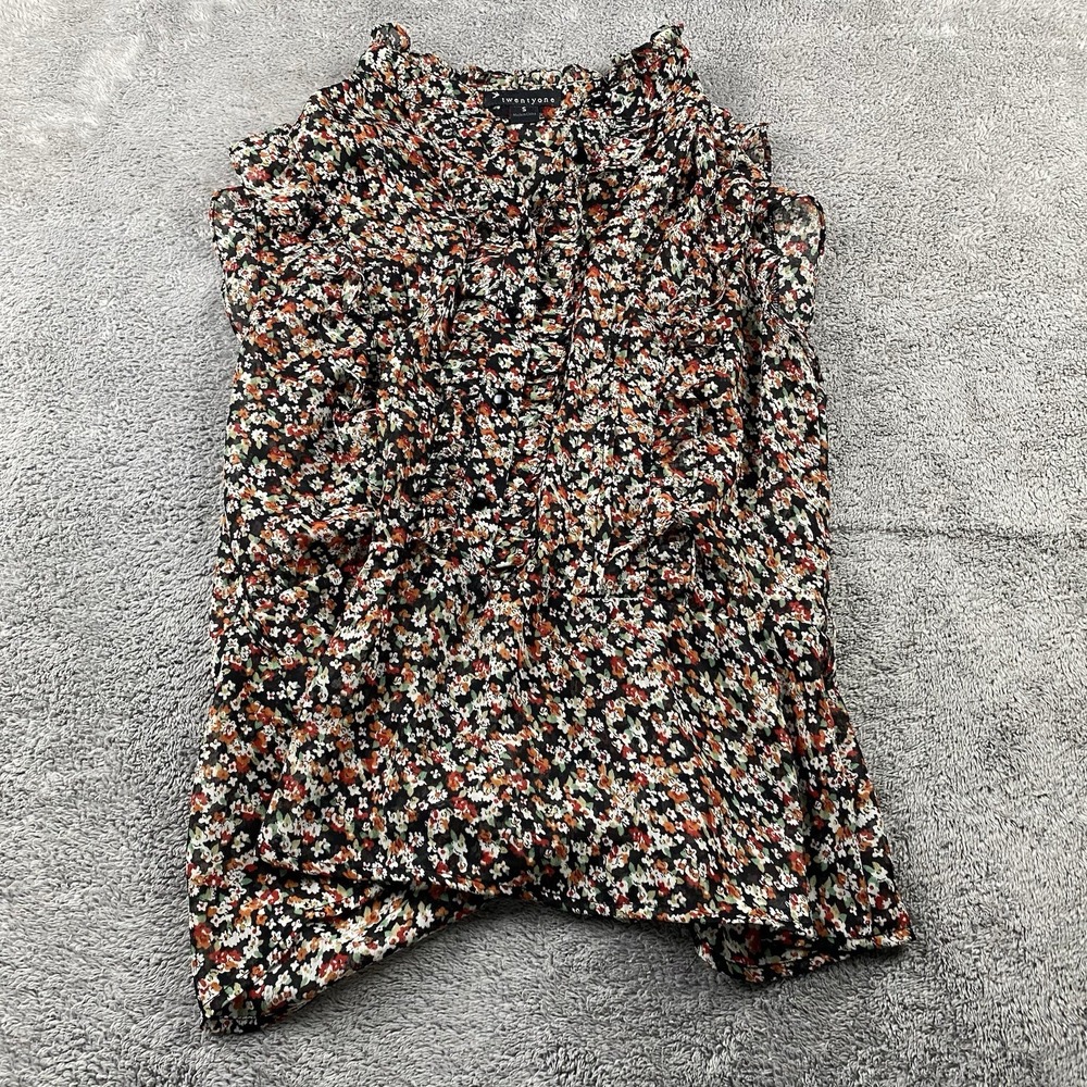 Twenty One  Sleeveless V Neck Floral‎ Print Top Womens Small